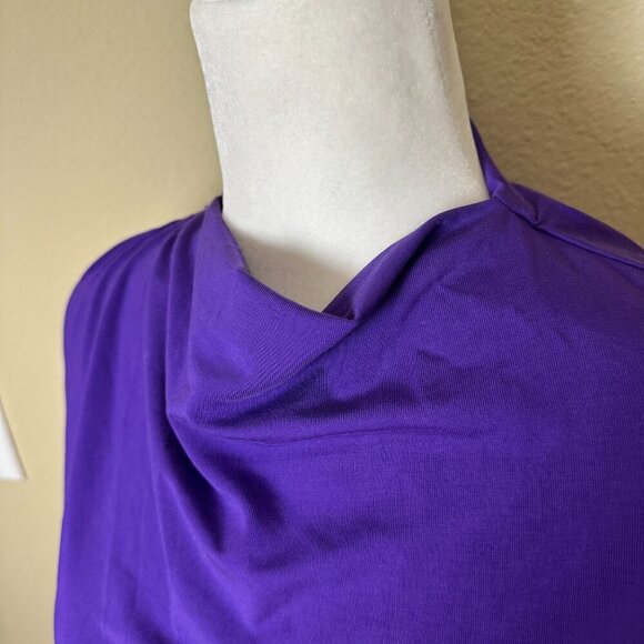 NEW NWT Ann Taylor Drape Neck Knit Top Blouse Shirt Size Large Petite Purple - Picture 4 of 9
